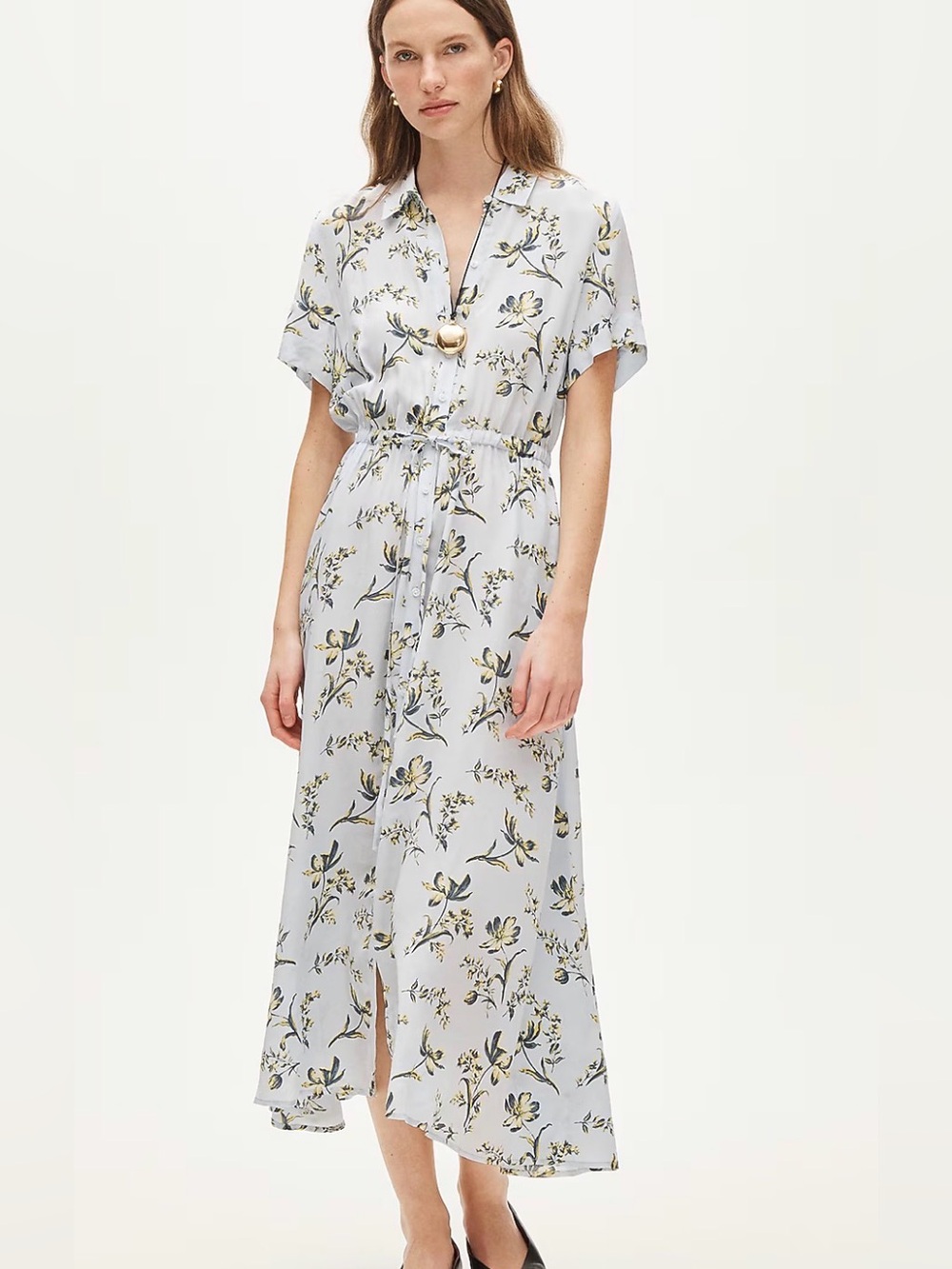 J CREW 10T Elena shirt-dress in crepe de chine CW232